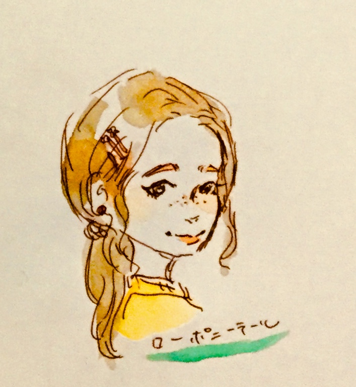 髪型を水彩で描いてみました O O 女性編 手描き似顔絵なつみかん