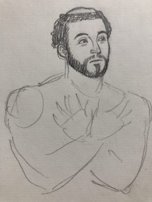 フランシスコ ザビエルを筋肉質に描いてみた 手描き似顔絵なつみかん