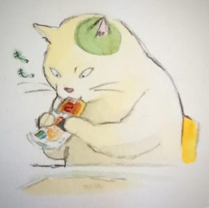 ジブリのムスカで日常を描いてみました お昼ご飯編 その1 手描き似顔絵なつみかん